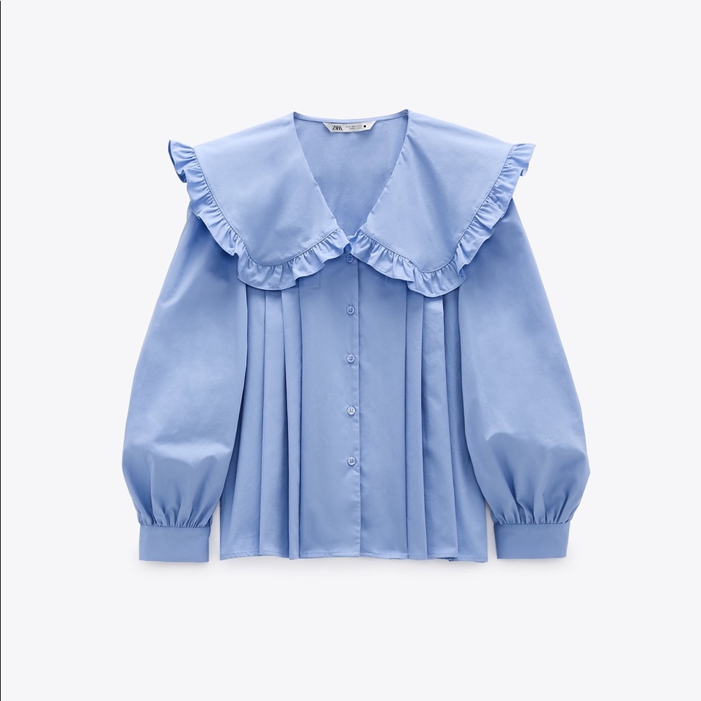 NWOT ZARA POPLIN BLOUSE WITH PETER PAN COLLAR TOP